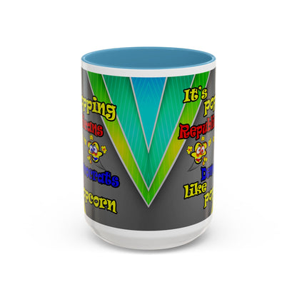 popping like popcorn - Accent Mug (rainbow split)