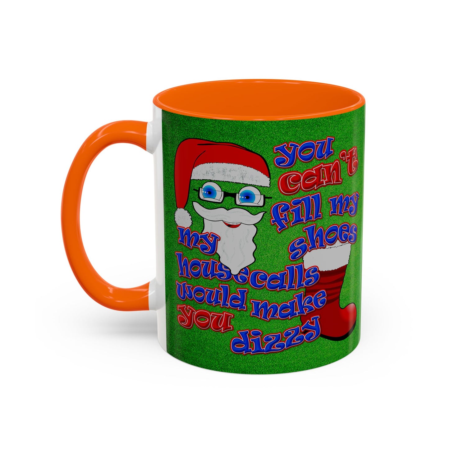santa's shoes - Accent Mug (green turf)