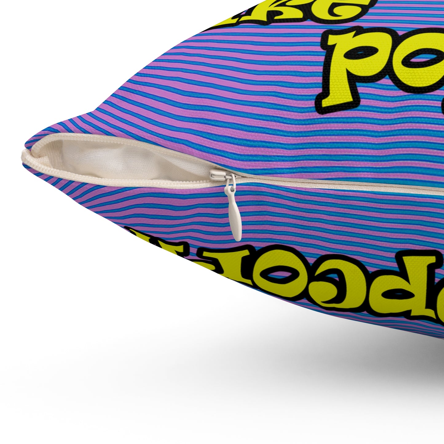 popping like popcorn - Spun Polyester Square Pillow - (light blue-purple wave)
