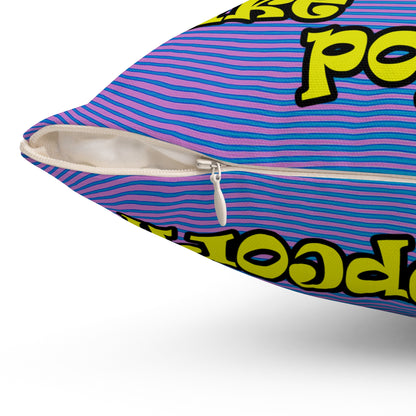 popping like popcorn - Spun Polyester Square Pillow - (light blue-purple wave)