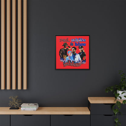 rw&b lives matter - framed canvas art (red)