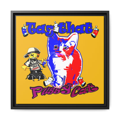 tag that - framed canvas art (yellow)