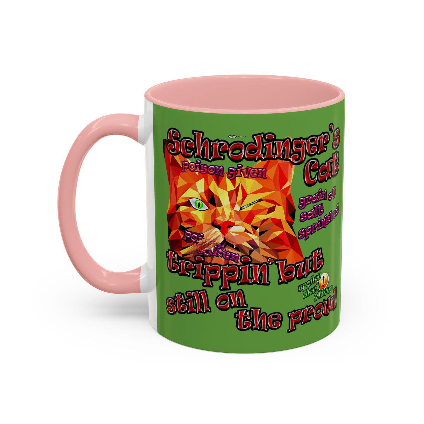 schrodinger's cat - Accent Mug (green)