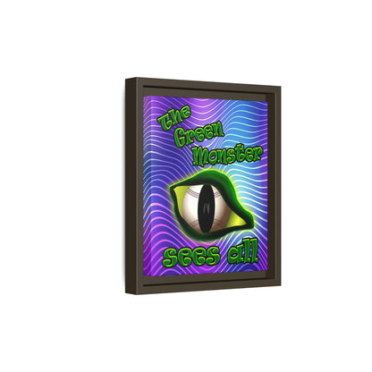 green monster - framed canvas art (purple wave)