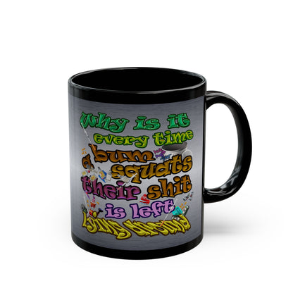 the bum's shit - Black Mug (brushed nickel)
