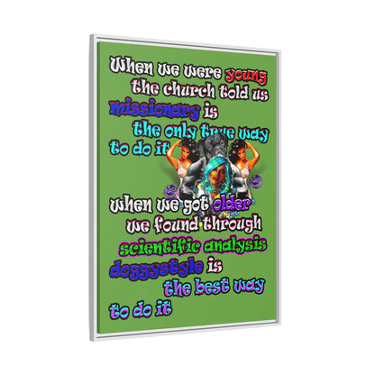 doggystyle - framed canvas art (green)