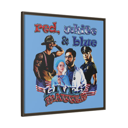 rw&b lives matter - framed canvas art (light blue)