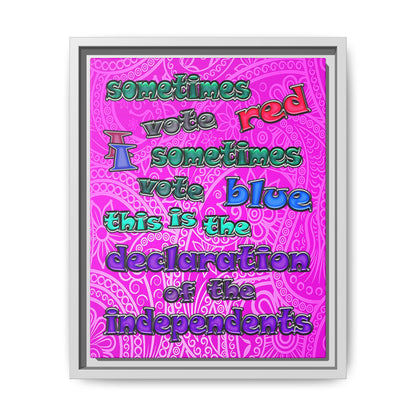 declaration of the independents - framed canvas art (pink swirl)