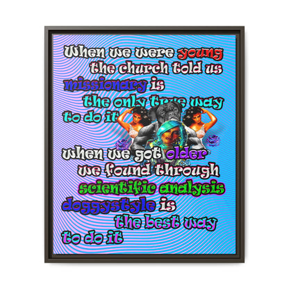 doggystyle - framed canvas art (light blue-purple wave)