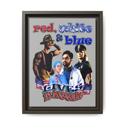 rw&b lives matter - framed canvas art (light grey)