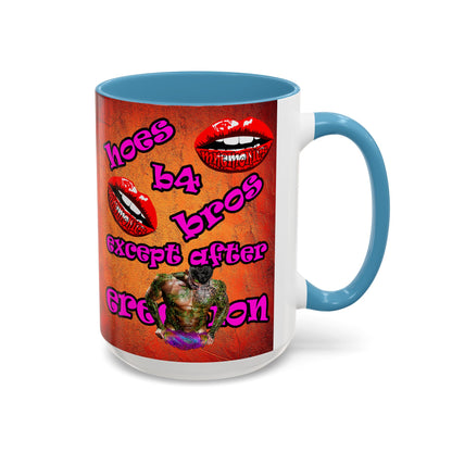 hoes b4 bros - Accent Mug (burnt orange)