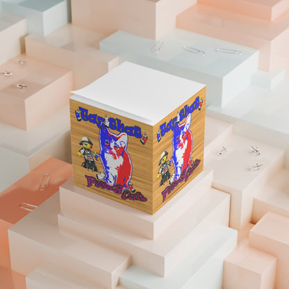 tag that - note cube (butterscotch wood finish)