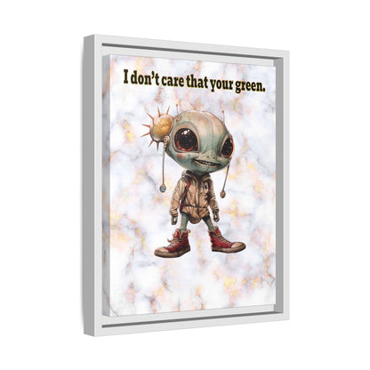I don't care that your green - framed canvas art (white marble)