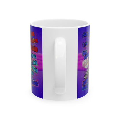 drop the beat - White Mug (purple-pink wave)
