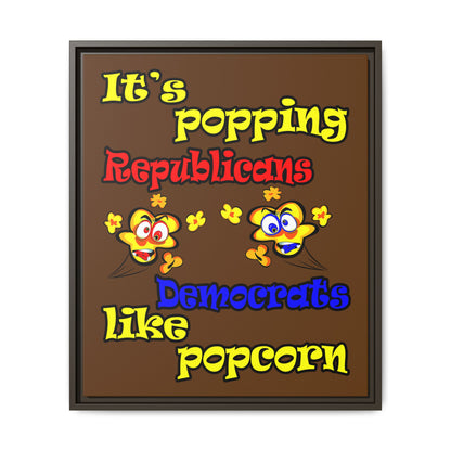 popping like popcorn - framed canvas art (brown)