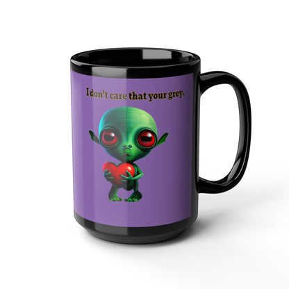 I don't care that your grey - Black Mug (light purple)