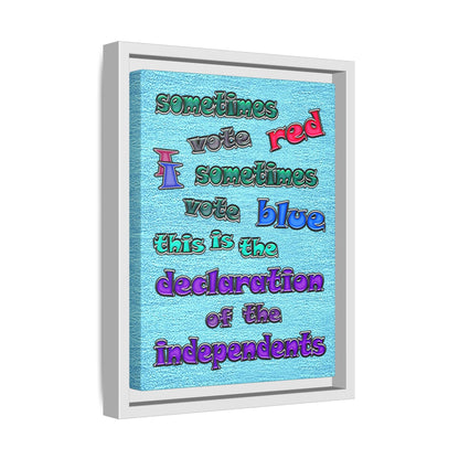 declaration of the independents - framed canvas art (faded blue)