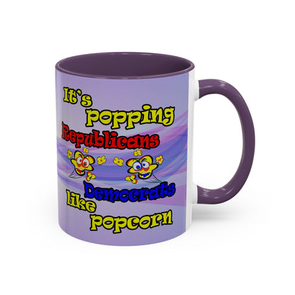 popping like popcorn - Accent Mug (light blue-pink wave)