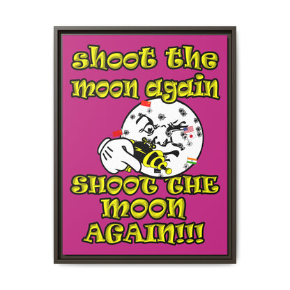 shoot the moon again - framed canvas art (pink)