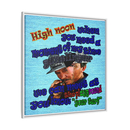 high noon - framed canvas art (faded blue)