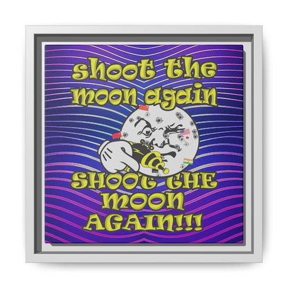 shoot the moon again - framed canvas art (purple wave)