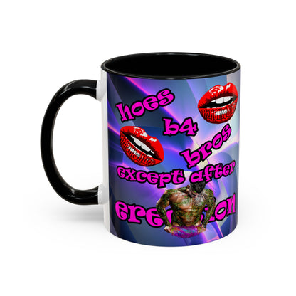 hoes b4 bros - Accent Mug (grey-pink wave)