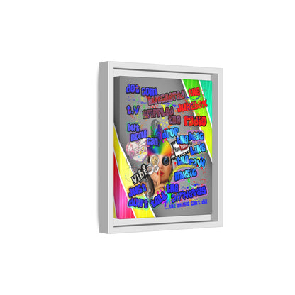 drop the beat - framed canvas art (rainbow split)