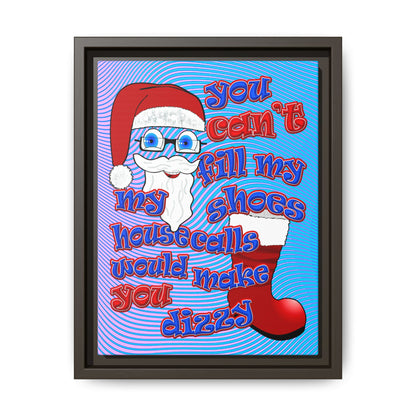 santa's shoes - framed canvas art (light blue-purple wave)