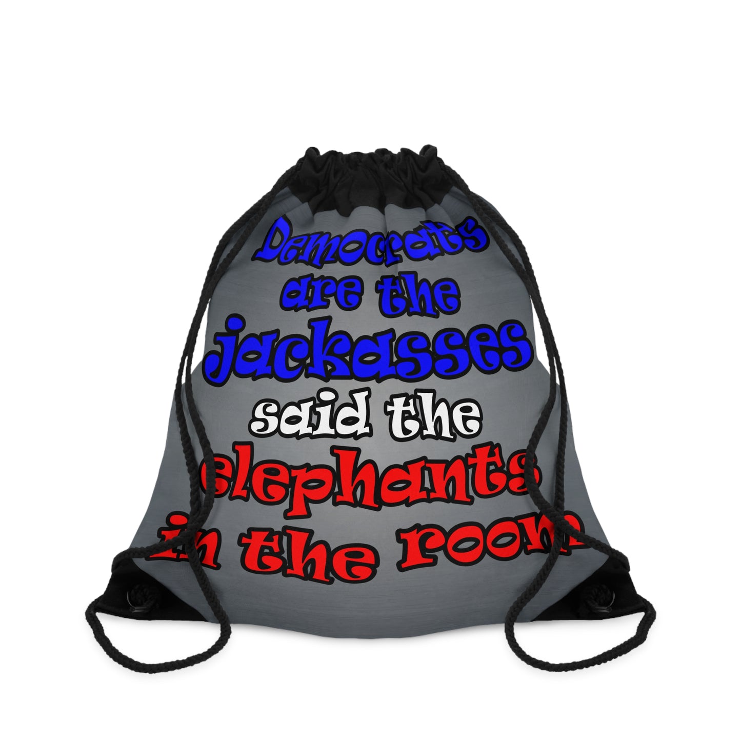 donkeys and elephants - Drawstring Bag (grey-light grey)