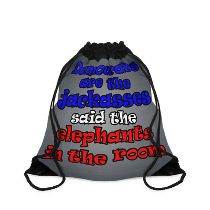 donkeys and elephants - Drawstring Bag (grey-light grey)