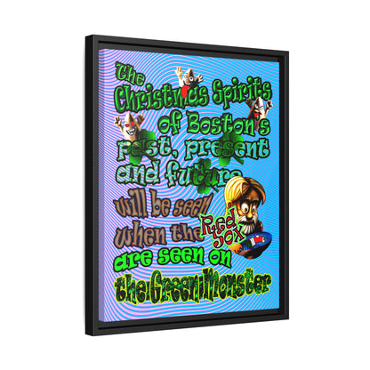 christmas spirits of boston - framed canvas art (light blue-purple wave)