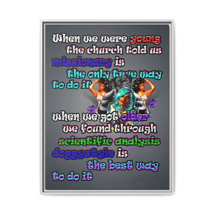 doggystyle - framed canvas art (grey-light grey)