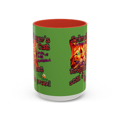 schrodinger's cat - Accent Mug (green)