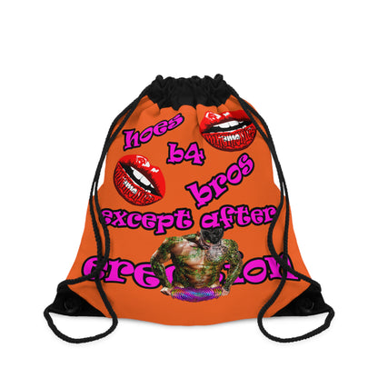 hoes b4 bros - Drawstring Bag (orange)