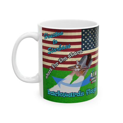 shoot for the stars - White Mug (green turf)