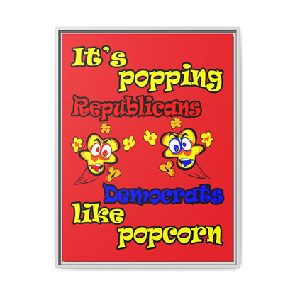 popping like popcorn - framed canvas art (red)