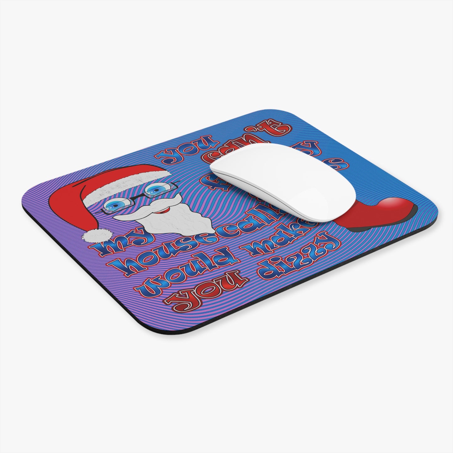 santa's shoes - Mouse Pad (Rectangle) (light blue-purple wave)