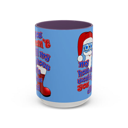 santa's shoes - Accent Mug (light blue)