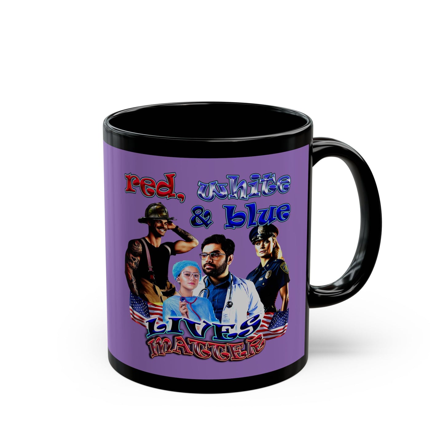 rw&b lives matter - Black Mug (light purple)