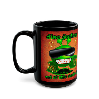 disc jockey - Black Mug (burnt orange)