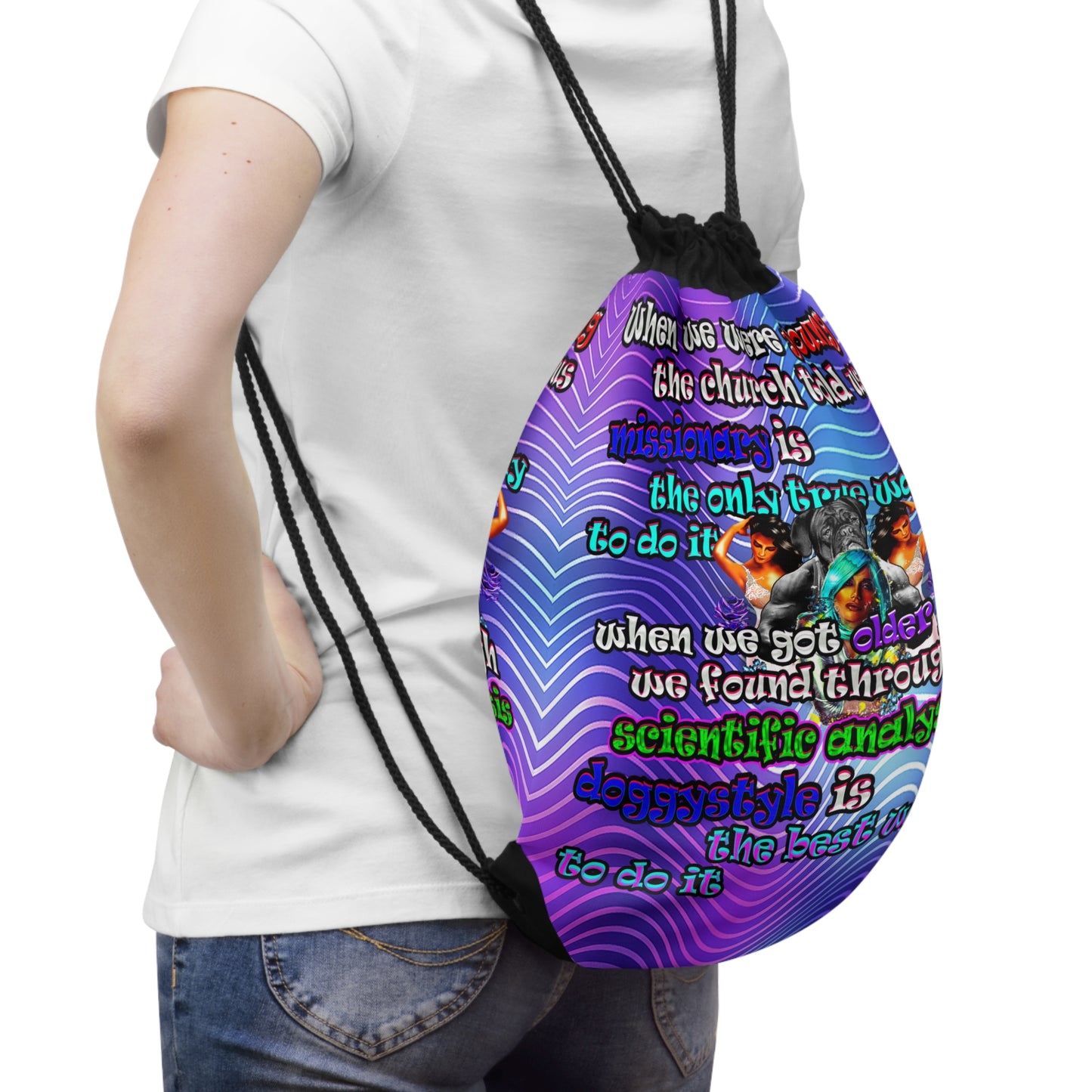 doggystyle - Drawstring Bag (purple wave)