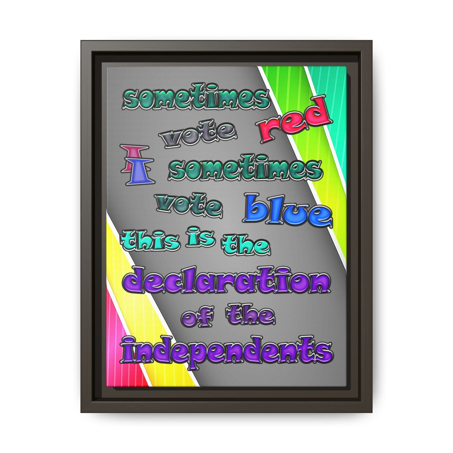 declaration of the independents - framed canvas art (rainbow split)