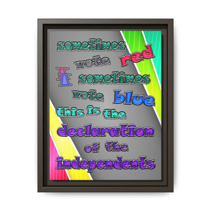declaration of the independents - framed canvas art (rainbow split)
