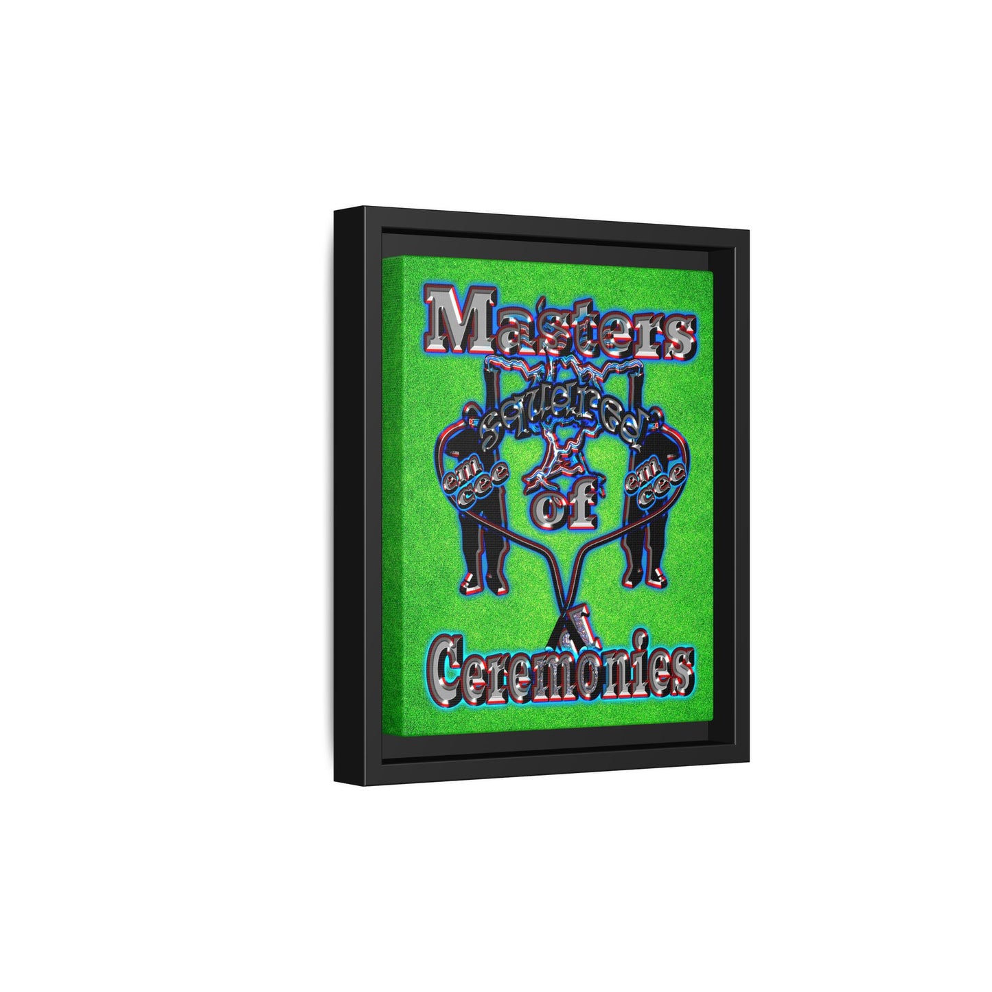 em cee squared - framed canvas art (green turf)
