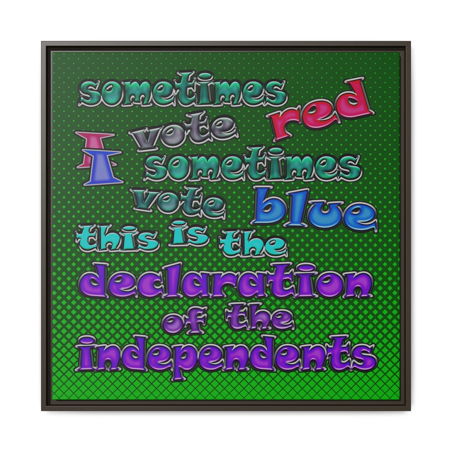 declaration of the independents - framed canvas art (logo green)