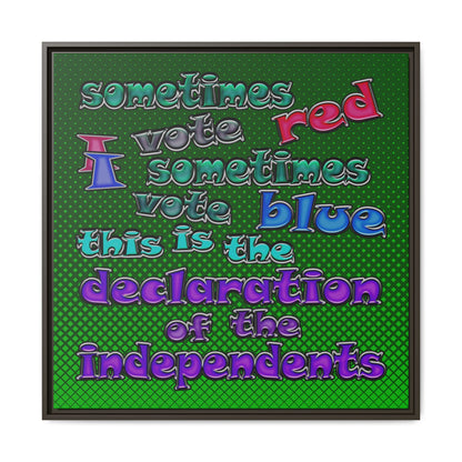 declaration of the independents - framed canvas art (logo green)