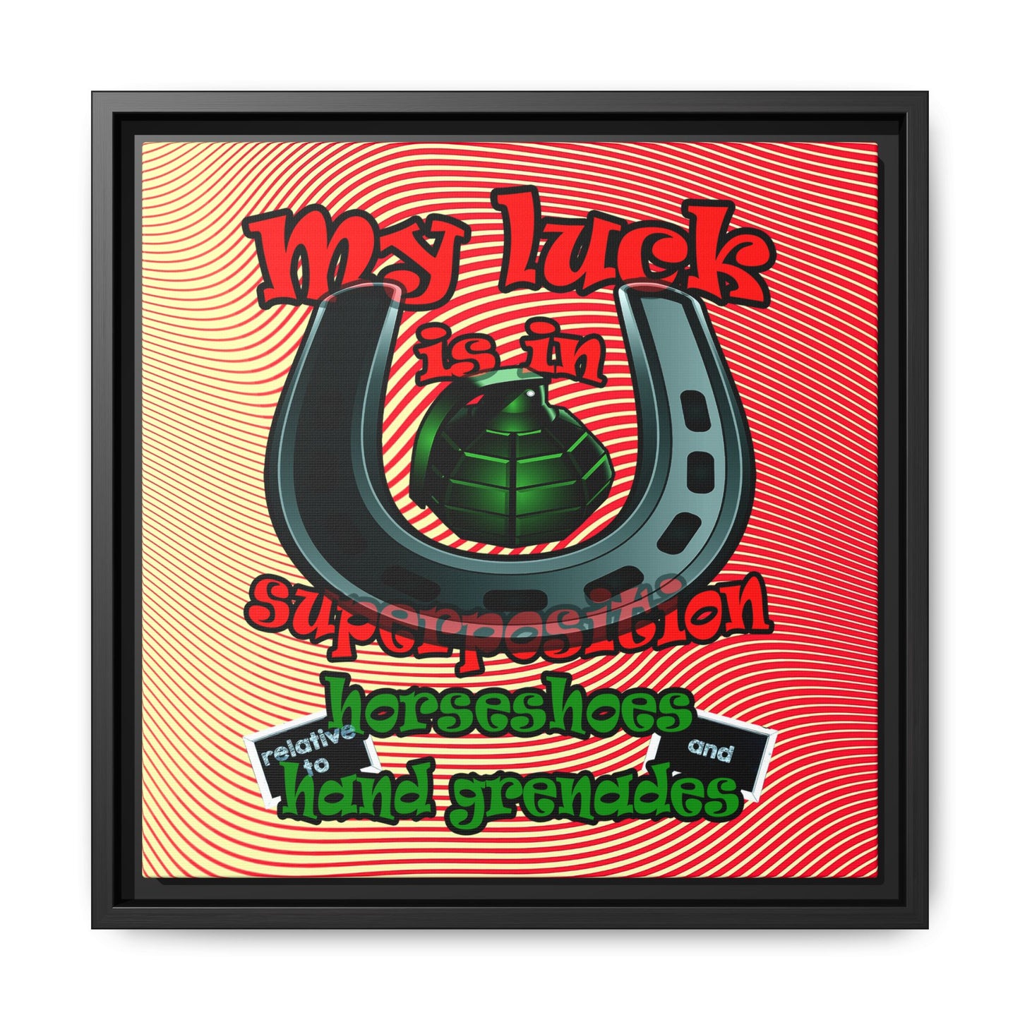 my luck - framed canvas art (yellow-orange wave)