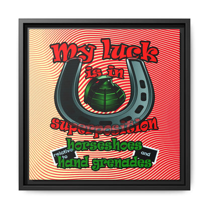 my luck - framed canvas art (yellow-orange wave)