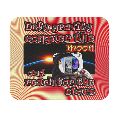 defy conquer reach - Mouse Pad (Rectangle) (yellow-orange wave)