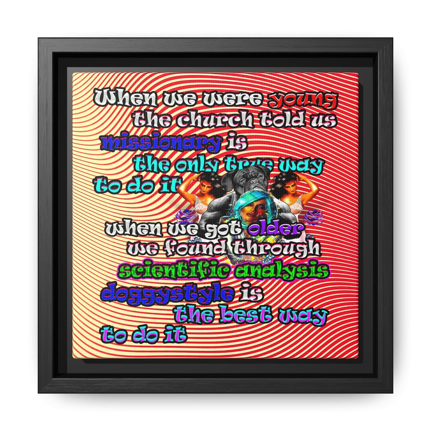 doggystyle - framed canvas art (yellow-orange wave)